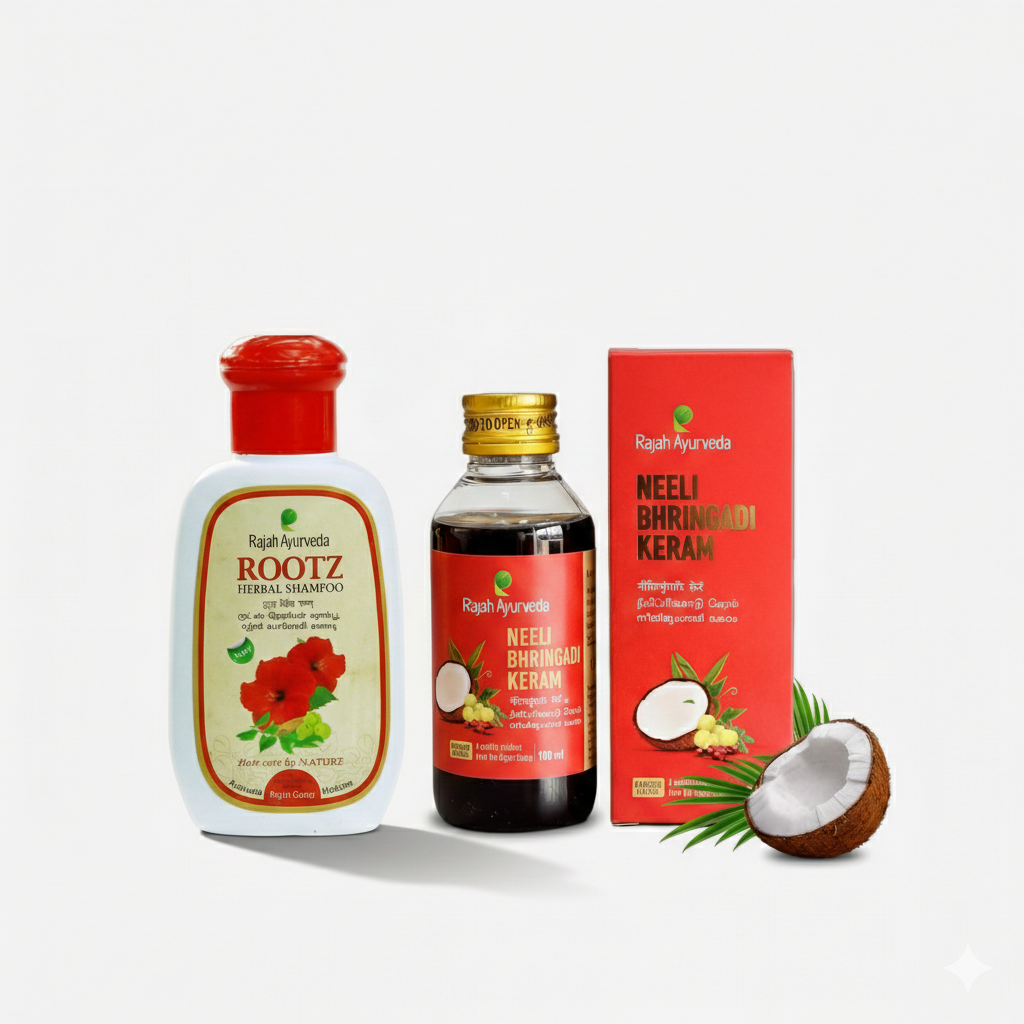 Neelibhringadi Keram 100ml + Rootz Shampoo 100ml Combo