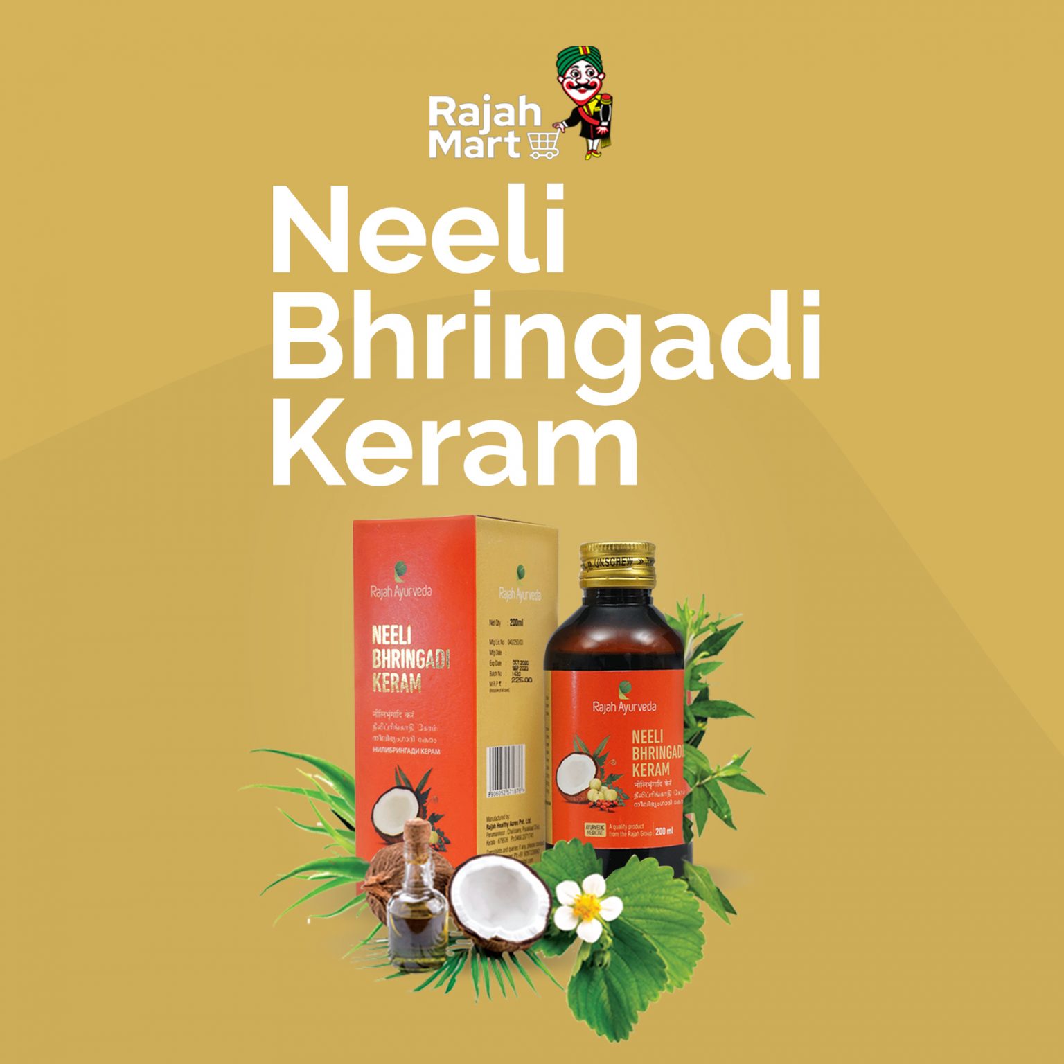 Kerala Ayurveda Hair Oil Neelibhringadi Keram Rajah Mart