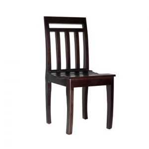 Rubwood Solid Wood Dining Chair (Ribs Model ) in Blackwood Finish